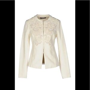 Twinset Simona  Barbieri women blazer sz. M ivory Made In Italy NWT